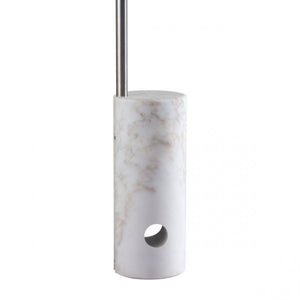 Sleek Arched Office Floor Lamp in Chrome & Marble