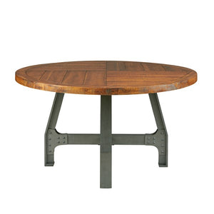 54" Round Meeting Table with Natural Acacia Wood Top