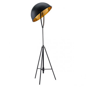 Antique Black Office Floor Lamp w/ Gold