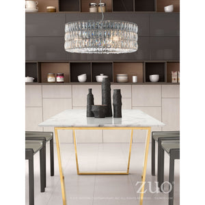 Luxurious Hanging Light w/ Chrome & Crystals