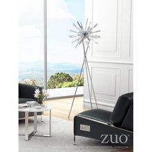 Load image into Gallery viewer, Silver Chrome Office Floor Lamp on Tripod
