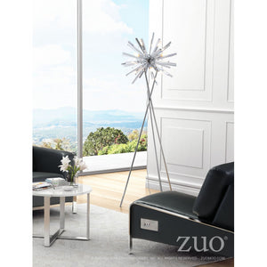 Silver Chrome Office Floor Lamp on Tripod