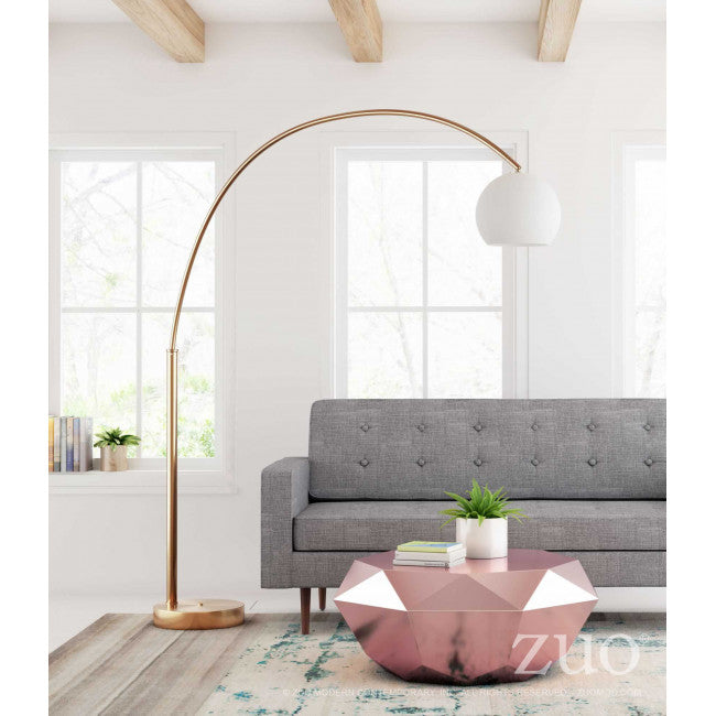Chic Arched Floor Lamp in Gold