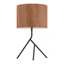 Load image into Gallery viewer, Stunning Office Lamp w/ Faux Wood Shade &amp; Black Base
