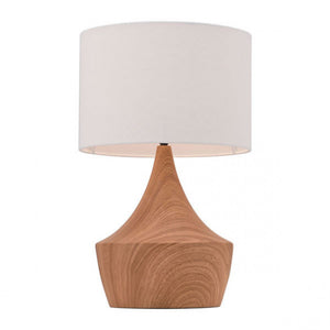 Faux Woodgrain Desk Lamp w/ Angular Retro-Modern Design