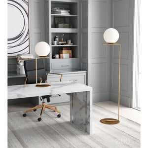 Stunning Minimalist Floor Lamp of Brushed Brass