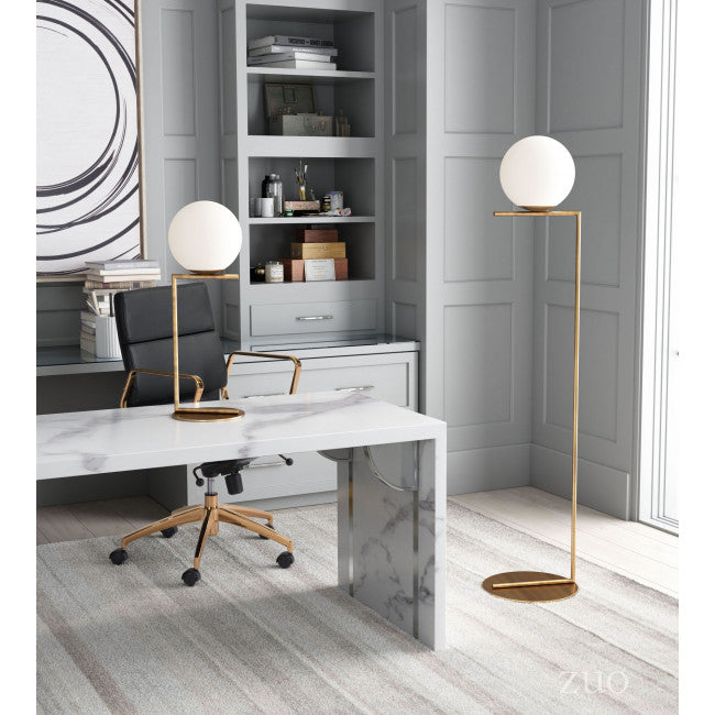 Stunning Minimalist Floor Lamp of Brushed Brass