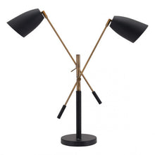 Load image into Gallery viewer, Black &amp; Brass Office Desk Lamp (Adjustable)
