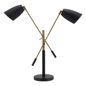 Black & Brass Office Desk Lamp (Adjustable)