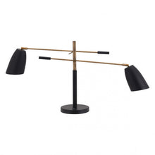 Load image into Gallery viewer, Black &amp; Brass Office Desk Lamp (Adjustable)
