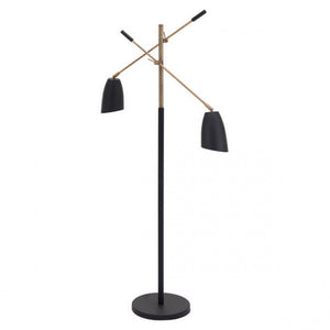 Black & Brass Office Floor Lamp (Adjustable)