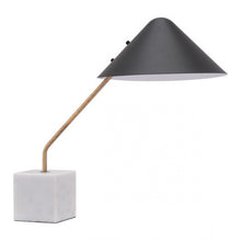 Load image into Gallery viewer, Black &amp; Gold Office Table Lamp w/ Marble Base
