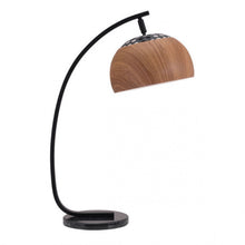Load image into Gallery viewer, Wood &amp; Black Curved Desk Lamp

