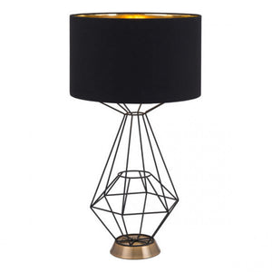 Diamond-Shaped Open Design Desk Lamp w/ Black Shade