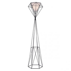 Diamond-Shaped Open Design Floor Lamp w/ Frosted Glass Shade