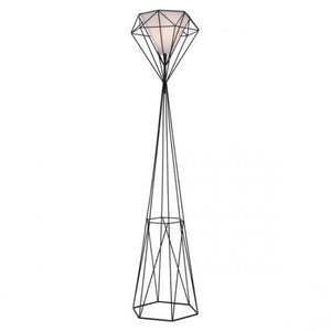 Diamond-Shaped Open Design Floor Lamp w/ Frosted Glass Shade