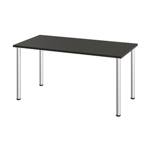 Industrial 60" Office Desk with Deep Gray Top & Silver Legs