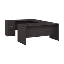 Load image into Gallery viewer, 65&quot; Charcoal Maple Refined U-Shaped Desk with Paneling
