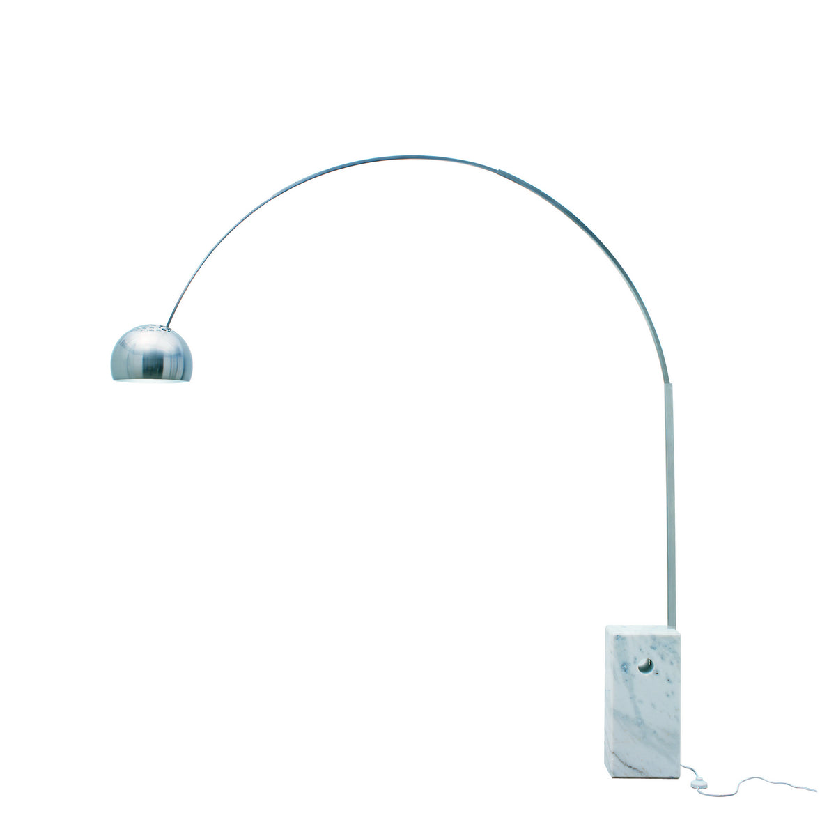 Modern Stainless Steel Floor Lamp with White Marble Base – ComputerDesk.com