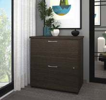 Load image into Gallery viewer, Delicate 28&quot; Dark Chocolate Locking File Cabinet
