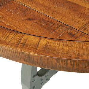 54" Round Meeting Table with Natural Acacia Wood Top