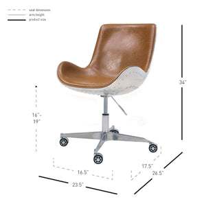Stylish Java Brown Office Chair in Scoop Style