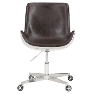 Stylish Distressed Caramel Office Chair in Scoop Style