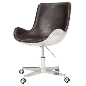 Stylish Distressed Caramel Office Chair in Scoop Style