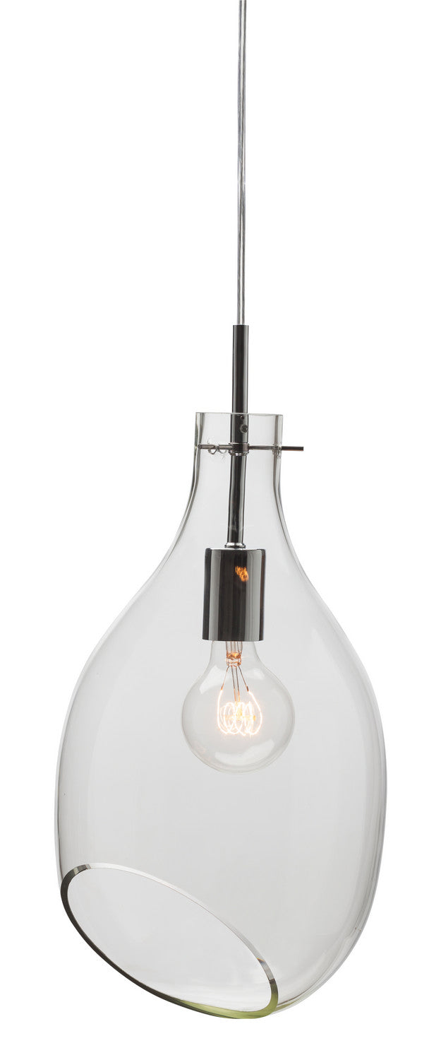 Elegant Pendant Light made from Clear Glass and Chrome Steel
