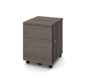 Bark Gray Mobile File Cabinet with Lock