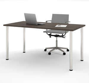 Modern 60" Office Desk with Premium Antigua Top & Silver Legs