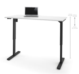 60" Sit-Stand Electric Height Adjustable Office Desk in White (28" - 45" H)