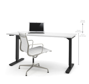 60" Sit-Stand Electric Height Adjustable Office Desk in White (28" - 45" H)