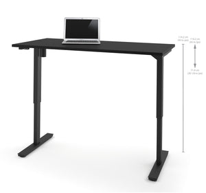 60" Sit-Stand Electric Height Adjustable Office Desk in Black (28" - 45" H)