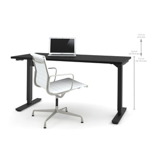 60" Sit-Stand Electric Height Adjustable Office Desk in Black (28" - 45" H)