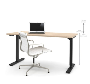 60" Sit-Stand Electric Height Adjustable Office Desk in Northern Maple (28" - 45" H)