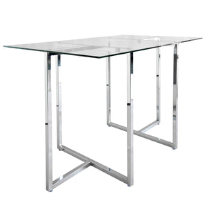Steel & Glass 48" Petite Geometric Conference Table