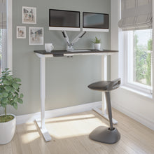 Load image into Gallery viewer, Black &amp; White 48&quot; Twin Monitor Adjustable Desk
