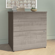 Load image into Gallery viewer, 66&quot; Desk with Built-in Storage in Silver Maple
