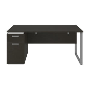 Deep Gray & White 66" Single Pedestal Desk