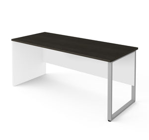 Minimalistic Executive 71" Desk in Deep Gray and White