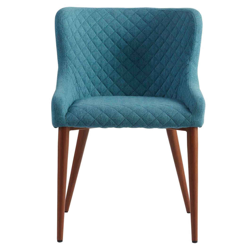 Set of 2 Blue Guest or Conference Chairs w/ Stitched Pattern