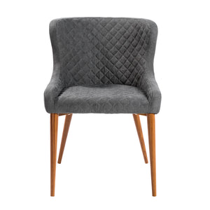 Set of 2 Gray Guest or Conference Chairs w/ Stitched Pattern
