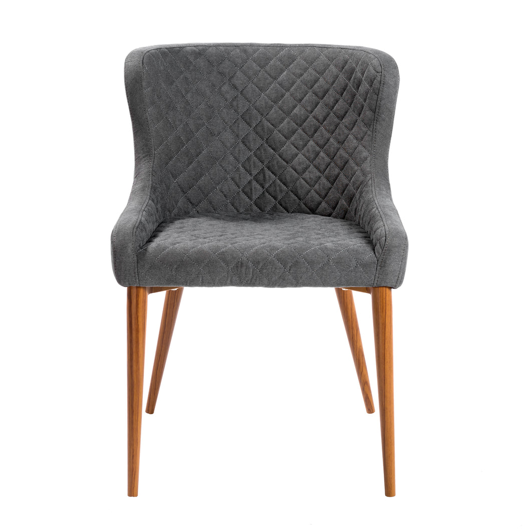 Set of 2 Gray Guest or Conference Chairs w/ Stitched Pattern