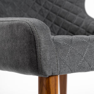 Set of 2 Gray Guest or Conference Chairs w/ Stitched Pattern