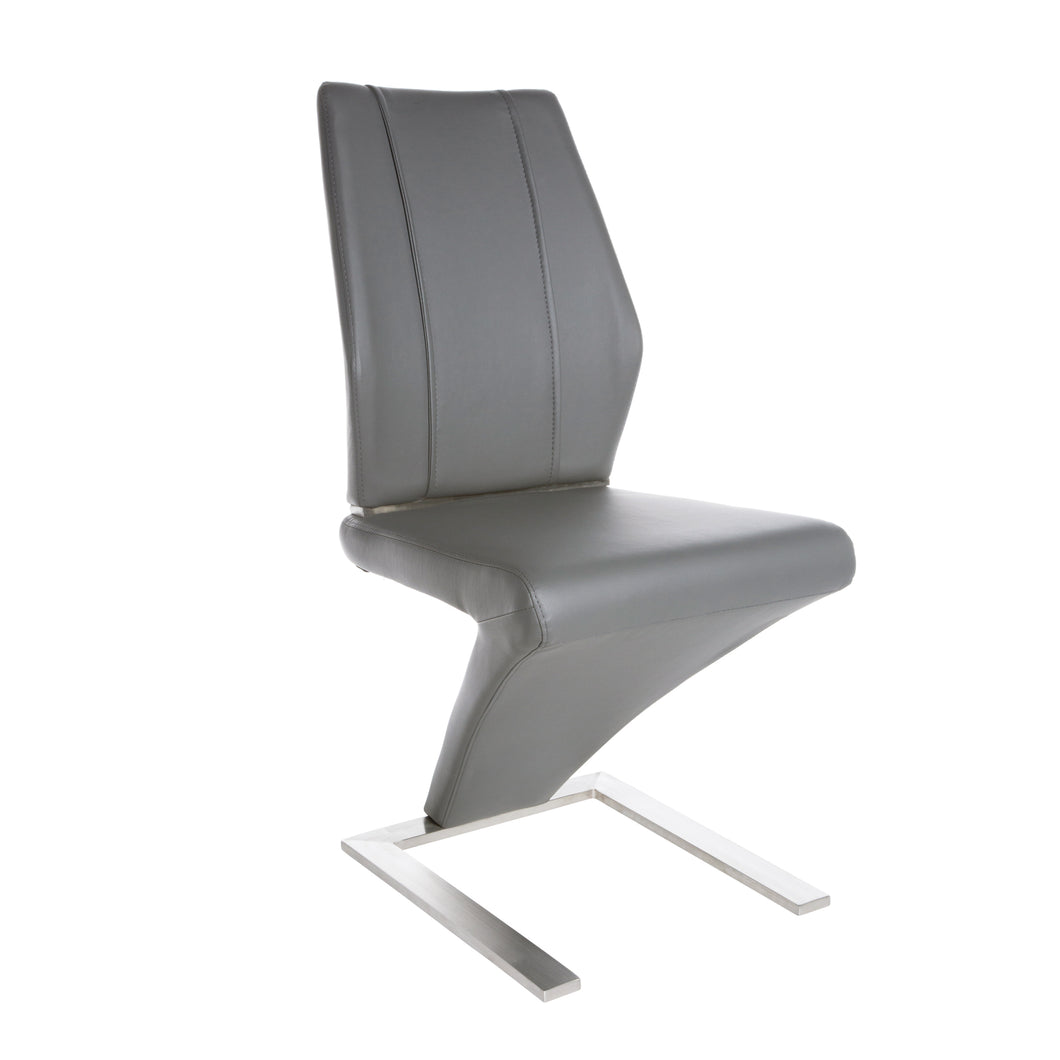 Modern Charcoal Leatherette Guest or Conference Chairs (Set of 2)