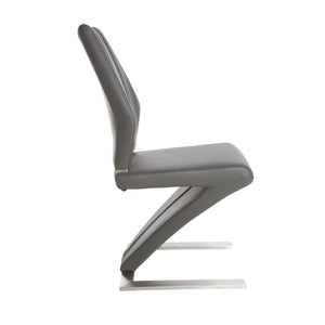 Modern Charcoal Leatherette Guest or Conference Chairs (Set of 2)