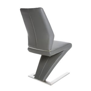 Modern Charcoal Leatherette Guest or Conference Chairs (Set of 2)