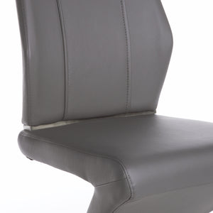 Modern Charcoal Leatherette Guest or Conference Chairs (Set of 2)