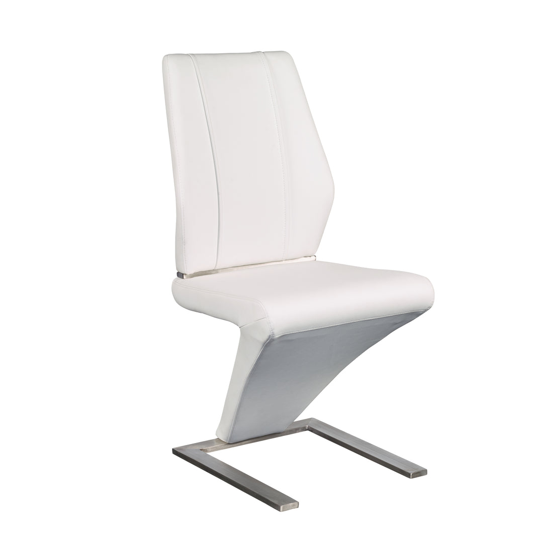 Modern White Leatherette Guest or Conference Chairs (Set of 2)